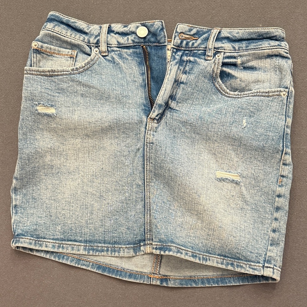 Garage Light Blue Denim Mini Skirt